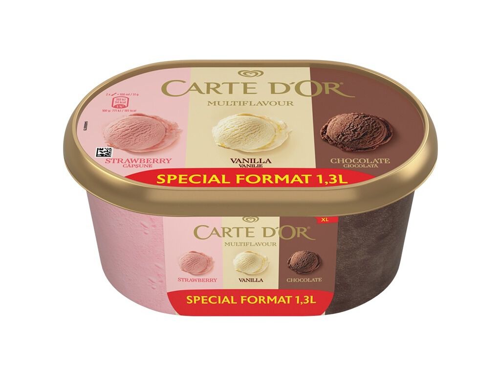 GELADO CARTE D'OR 3 SABORES 1300ML image number 0