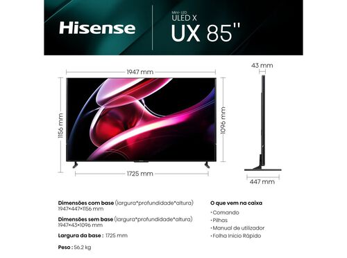 TV ULED MINI LED HISENSE 85UXKQ 4K SMART 85'' 215CM image number 1