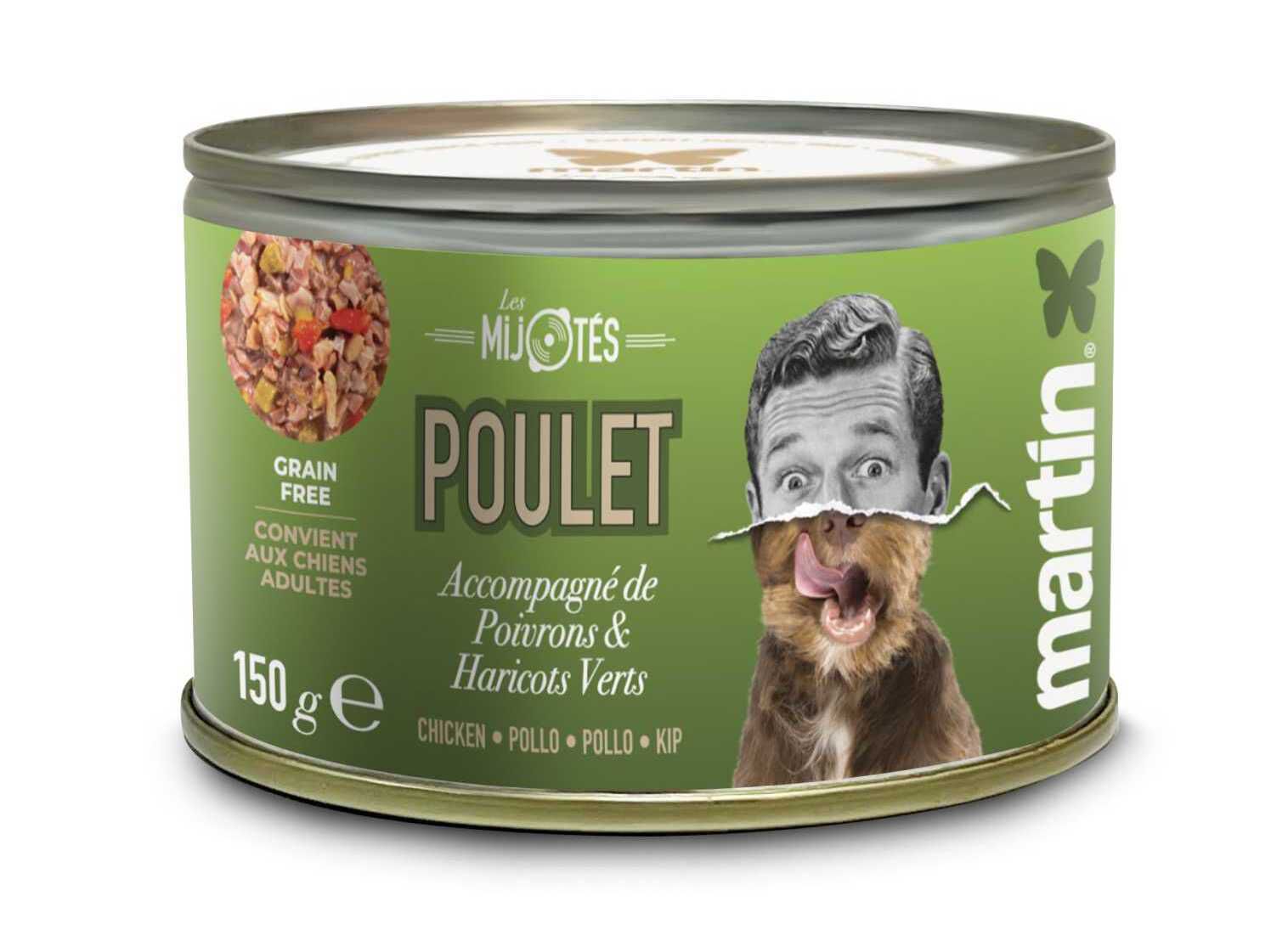 COMIDA H&Uacute;MIDA MARTIN SELLIER C&Atilde;O FRANGO&PIMENTO 150G image number 1
