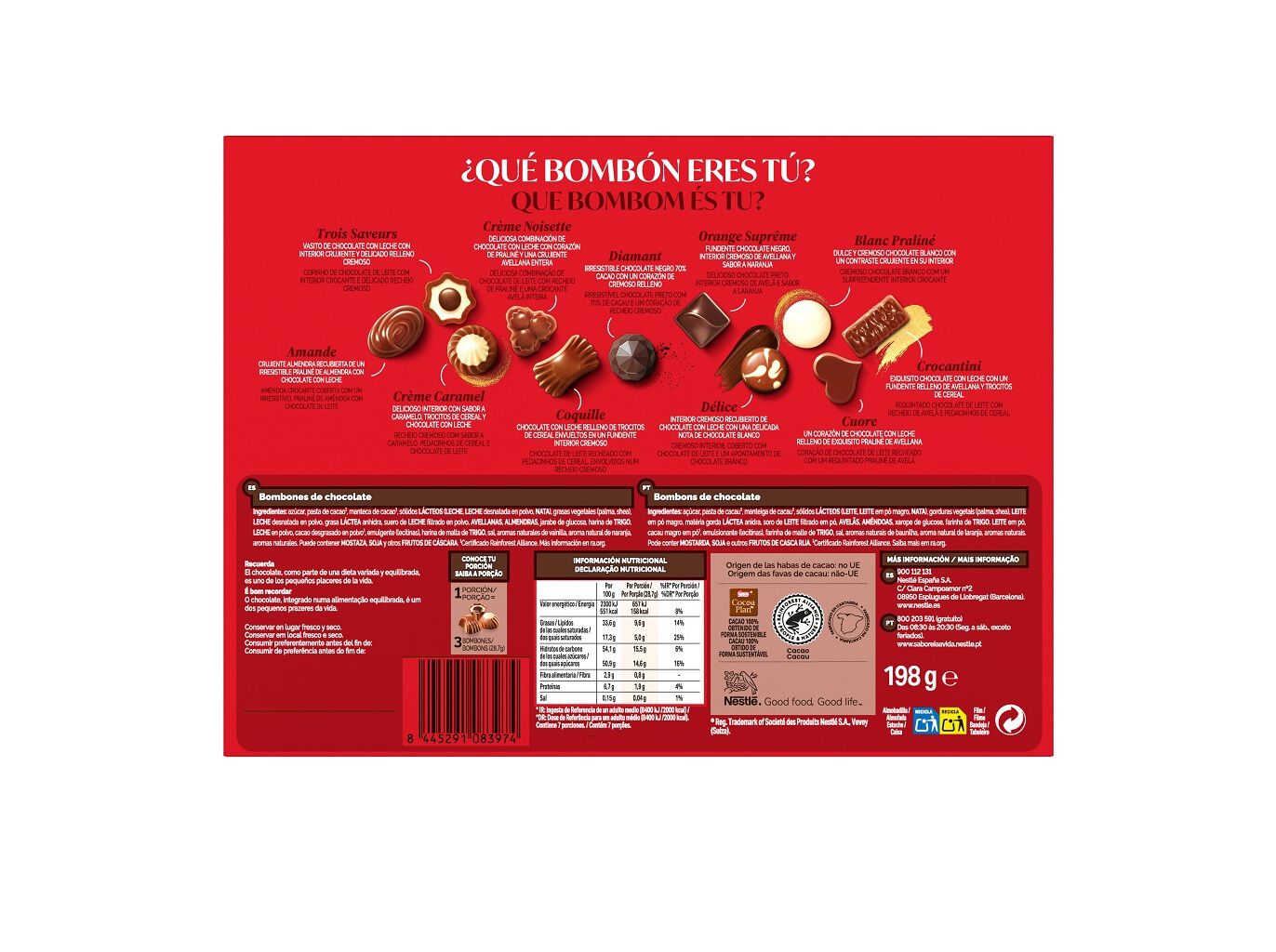 BOMBONS DE CHOCOLATE CAJA ROJA 198G image number 1