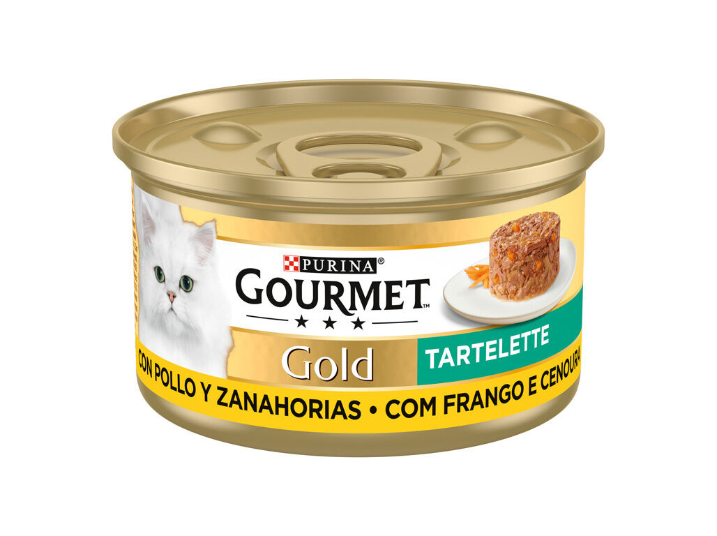 COMIDA H&Uacute;MIDA PARA GATO GOURMET GOLD TARTELETE COM FRANGO 85G image number 1