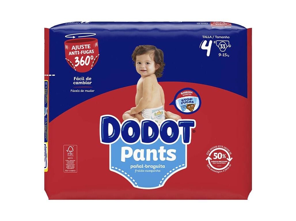 FRALDAS CUECA PANTS DODOT T4 9-15KG 33 UN image number 1
