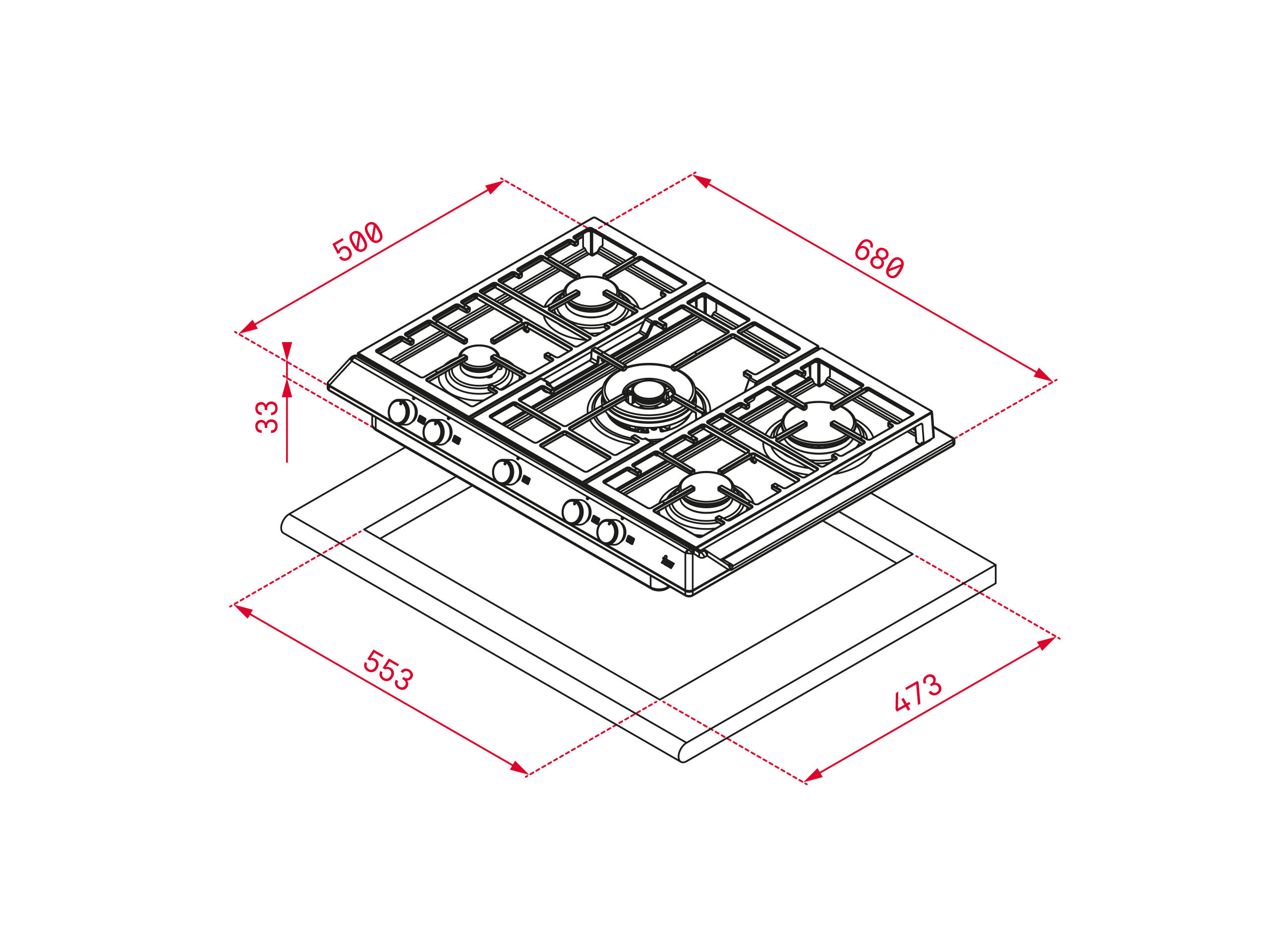 PLACA A G&Aacute;S BUTANO TEKA EX 70.1 5G AI AL BTN INOX image number 1