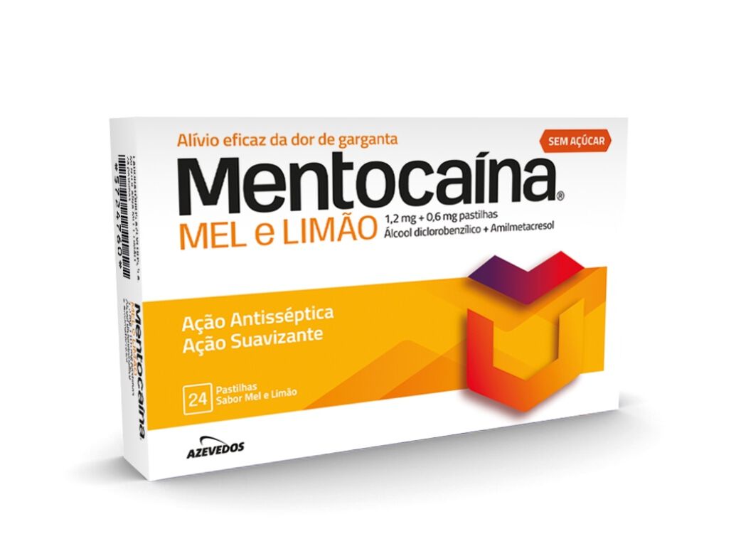 PASTILHAS MENTOCAINA 1.2 + 0.6MG MEL E LIM&Atilde;O 24UN image number 0