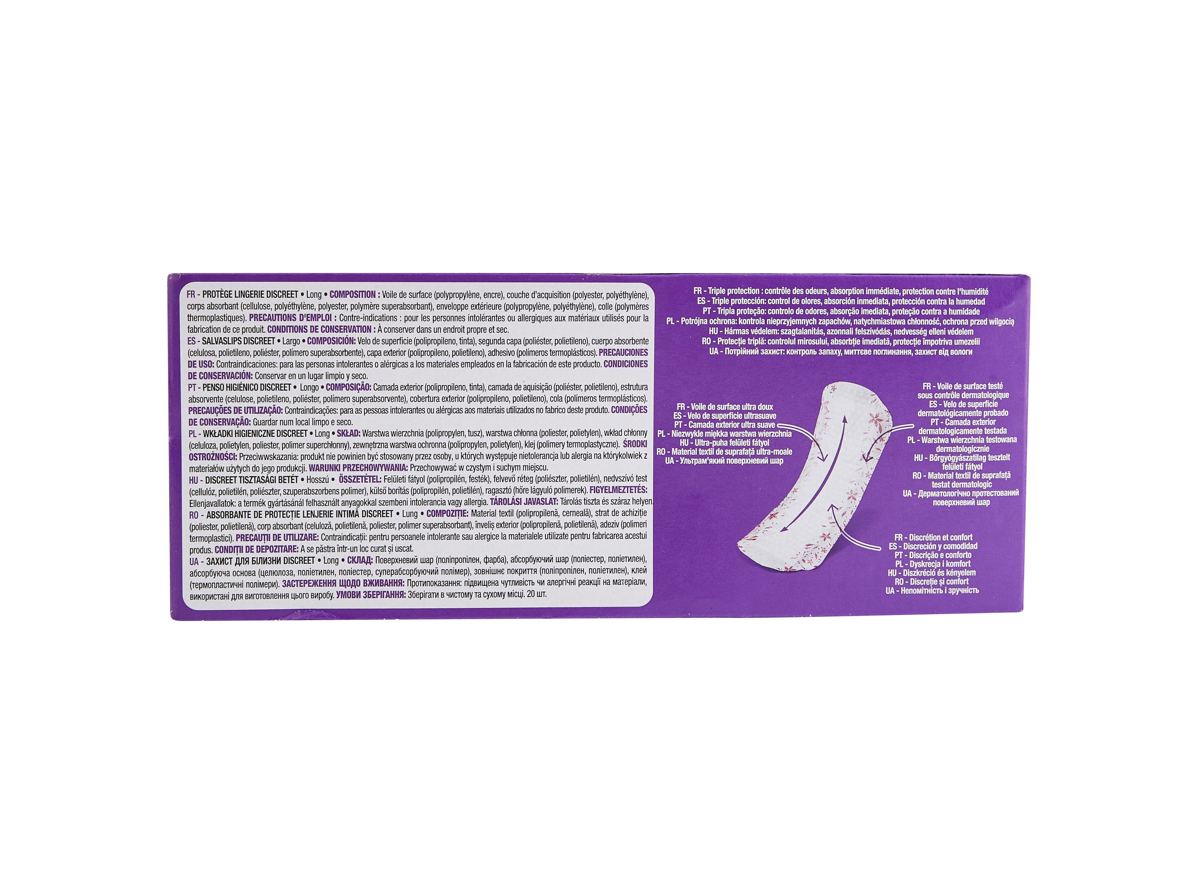 PENSOS INCONTIN&Ecirc;NCIA AUCHAN DISCREET LONGO 20UN image number 2