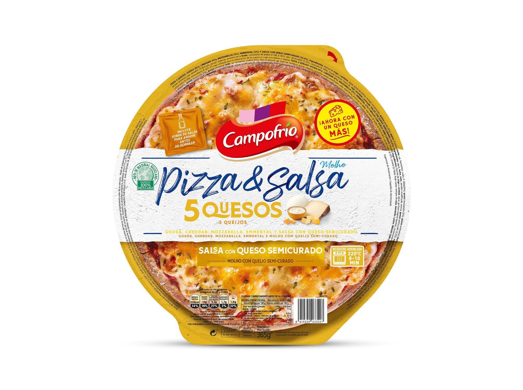 PIZZA CAMPOFRIO 4 QUEIJOS 365 G image number 0