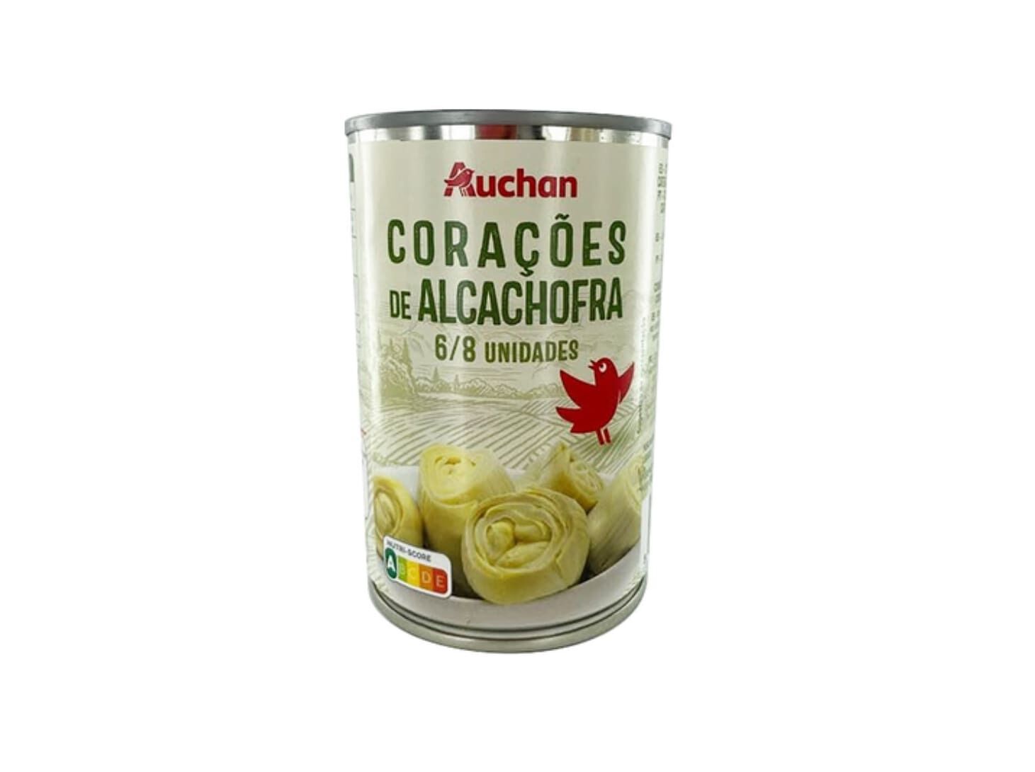 CORA&Ccedil;&Otilde;ES DE ALCACHOFRAS AUCHAN 6/8 UN LATA 390(240)G image number 0