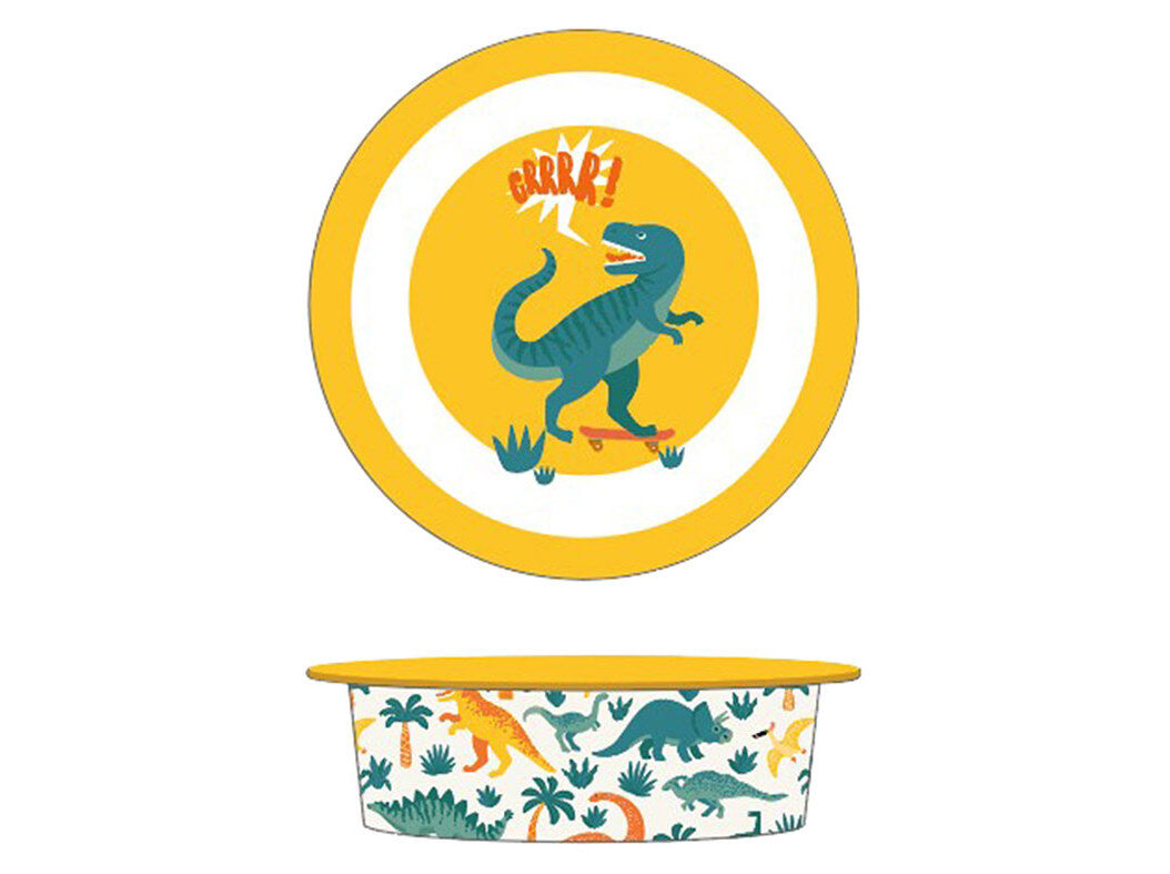 PRATO PL&Aacute;STICO INFANTIL ACTUEL DINO REUTILIZ&Aacute;VEL