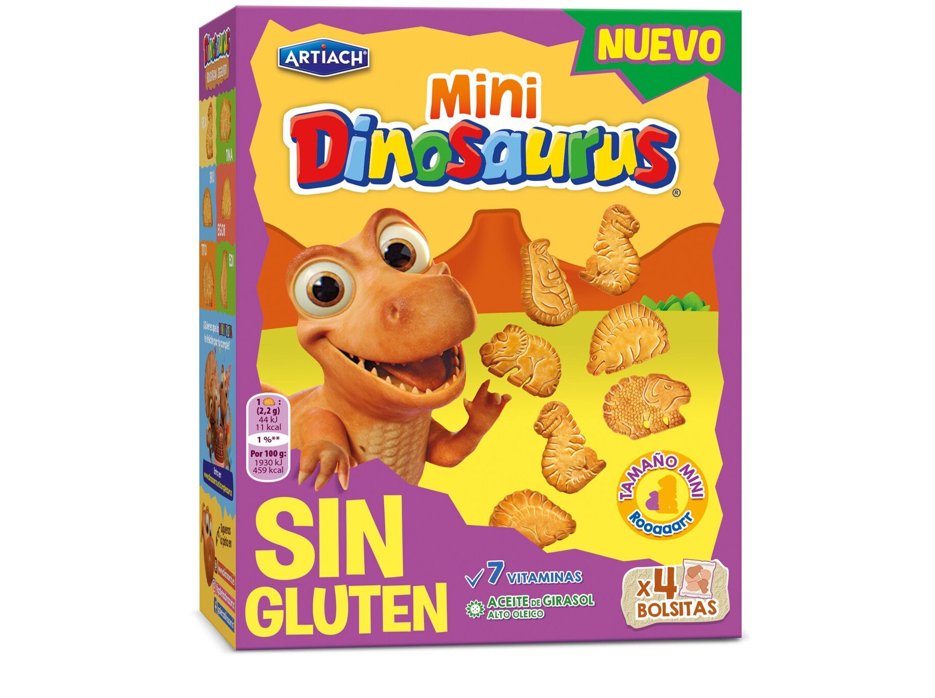 BOLACHAS ARTIACH MINI DINOS SEM GL&Uacute;TEN 160G image number 0
