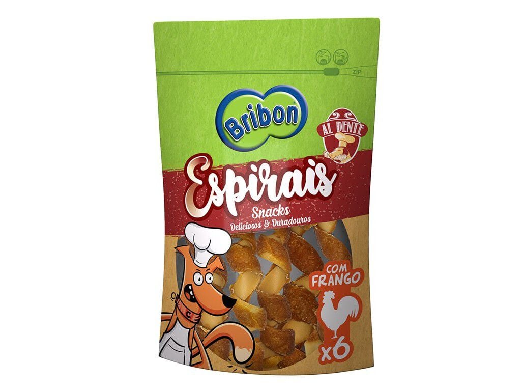 SNACK C&Atilde;O BRIBON ESPIRAIS FRANGO 6 UN image number 0