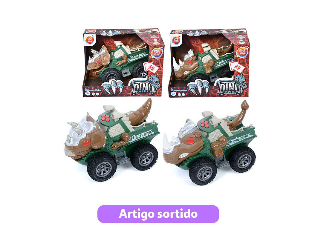 CAMI&Atilde;O DINO ONE TWO FUN COM LUZ E SOM 20X11X13CM MODELOS SORTIDOS