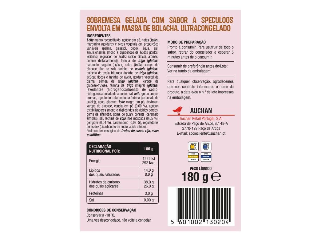 GELADO DOUCI AUCHAN SPECULOOS 6UN 180G image number 1