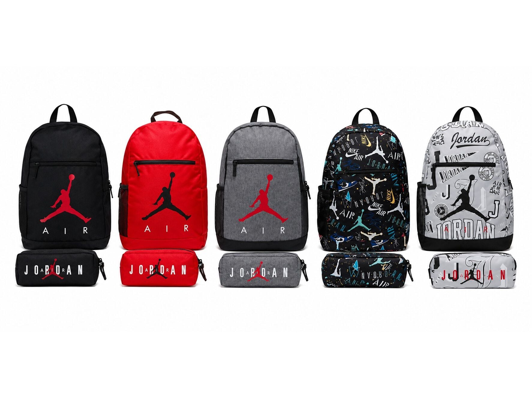 MOCHILA AIR JORDAN 20L 30X46X13CM COM ESTOJO CORES SORTIDAS image number 1