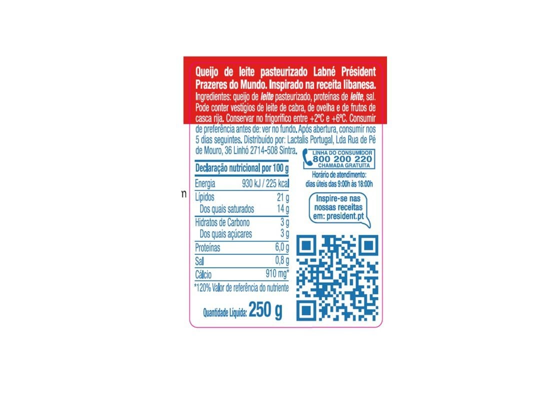 QUEIJO BARRAR PR&Eacute;SIDENT LABNE 250G image number 1