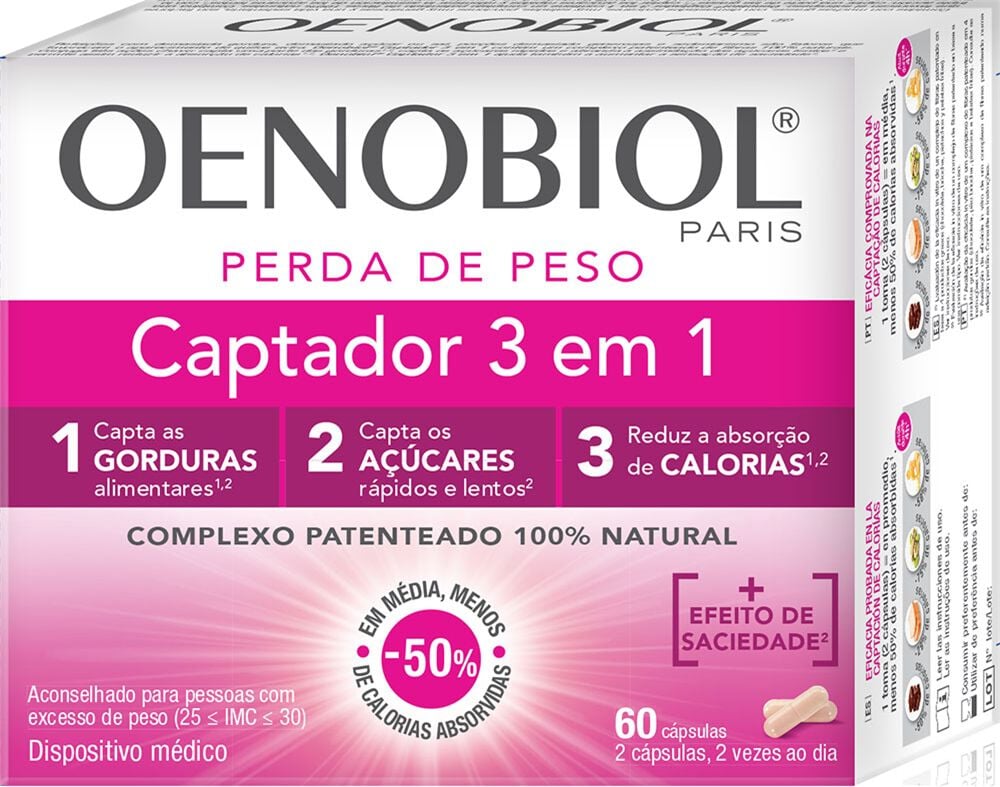 SUPLEMENTO OENOBIOL CAPTADOR 3 EM 1 PLUS 60 CAPSULAS image number 0