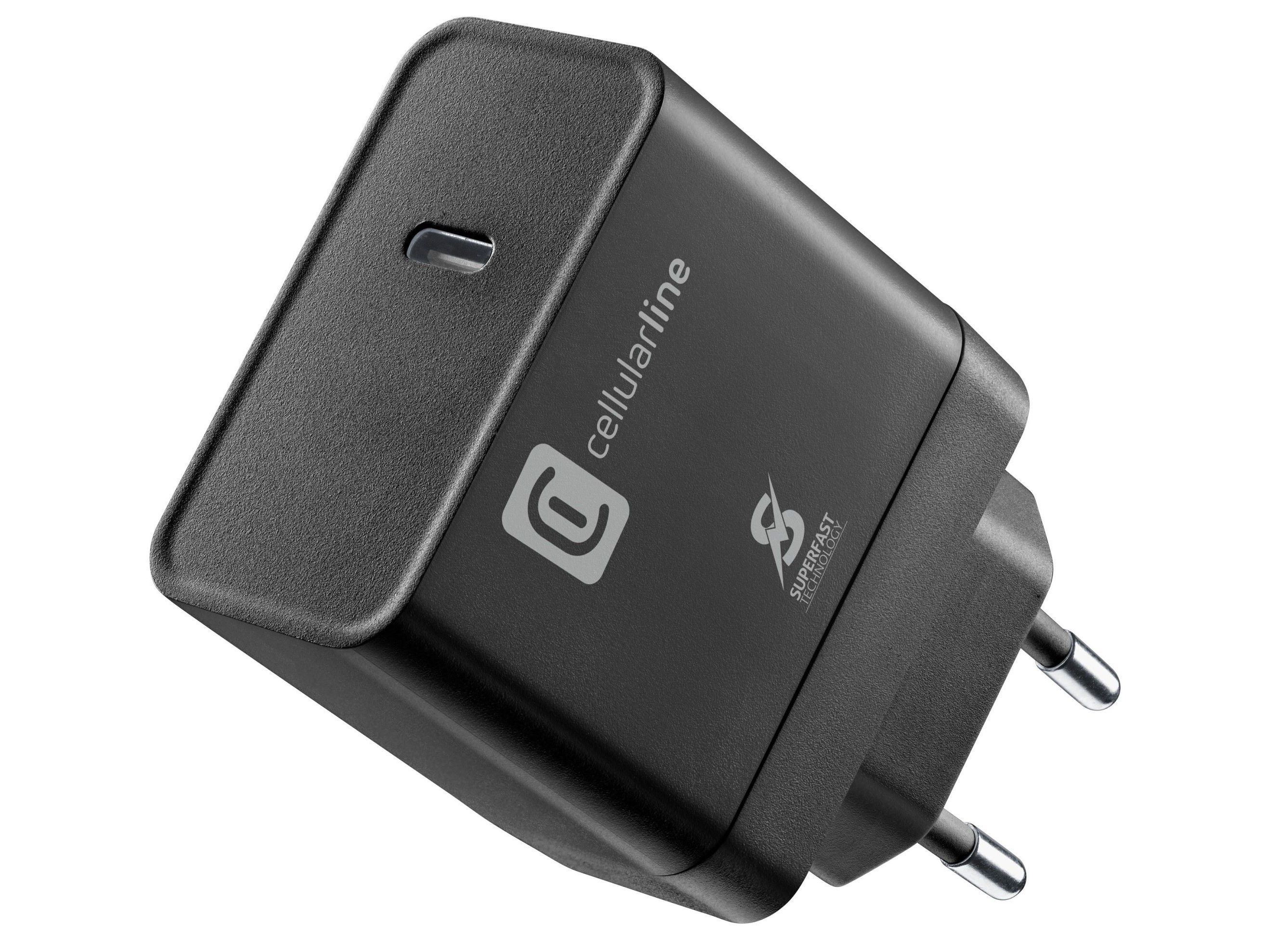 CARREGADOR CASA CELLULARLINE (USB-TYPE C 45W PRETO) image number 0