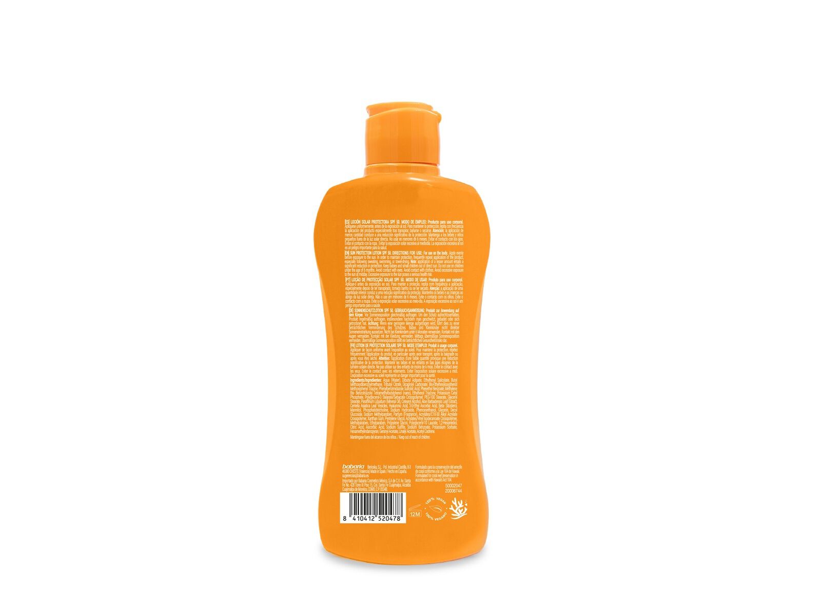 LEITE PROTE&Ccedil;&Atilde;O SOLAR BABARIA ALOE HYDRA SPF50 200ML image number 1