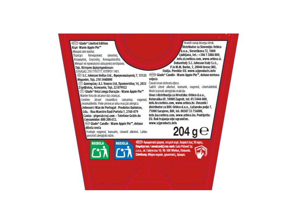 VELA AMBIENTADORA GLADE WARM APPLE 1UN image number 1