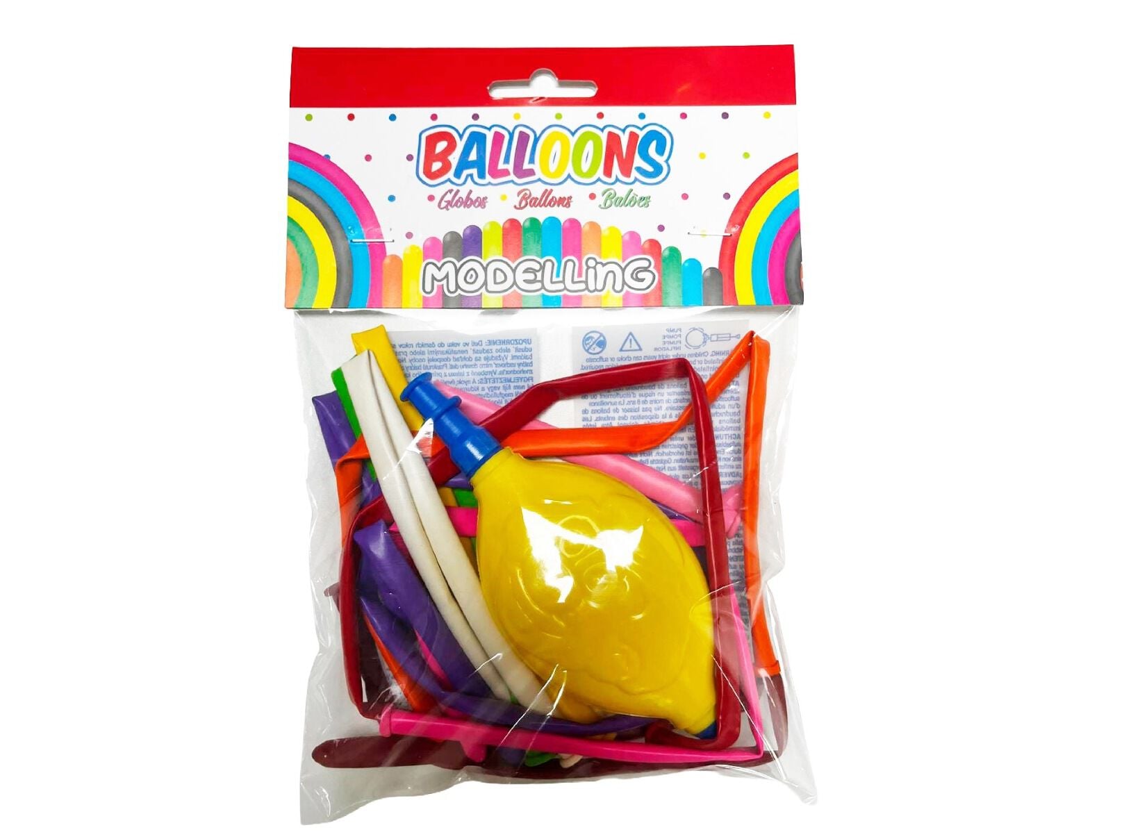 CONJUNTO DE BOMBA + BAL&Otilde;ES BALLOONS PARA MODELAR 10 UNIDADES