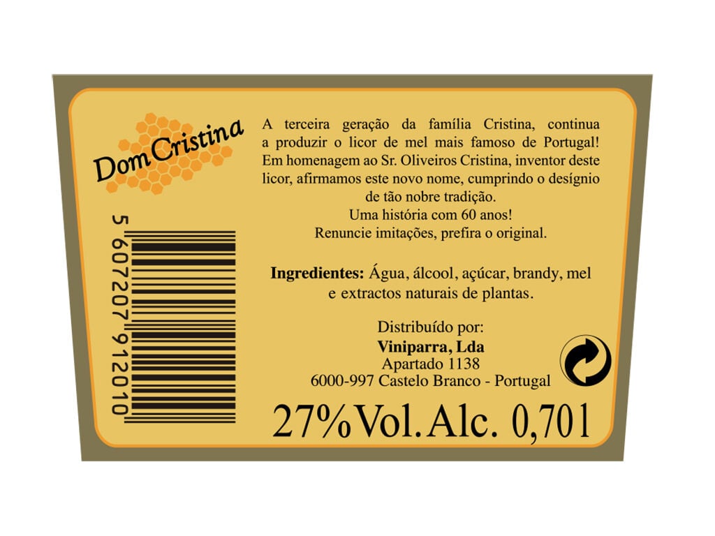 LICOR DOM CRISTINA ORIGINAL 0.70L image number 1