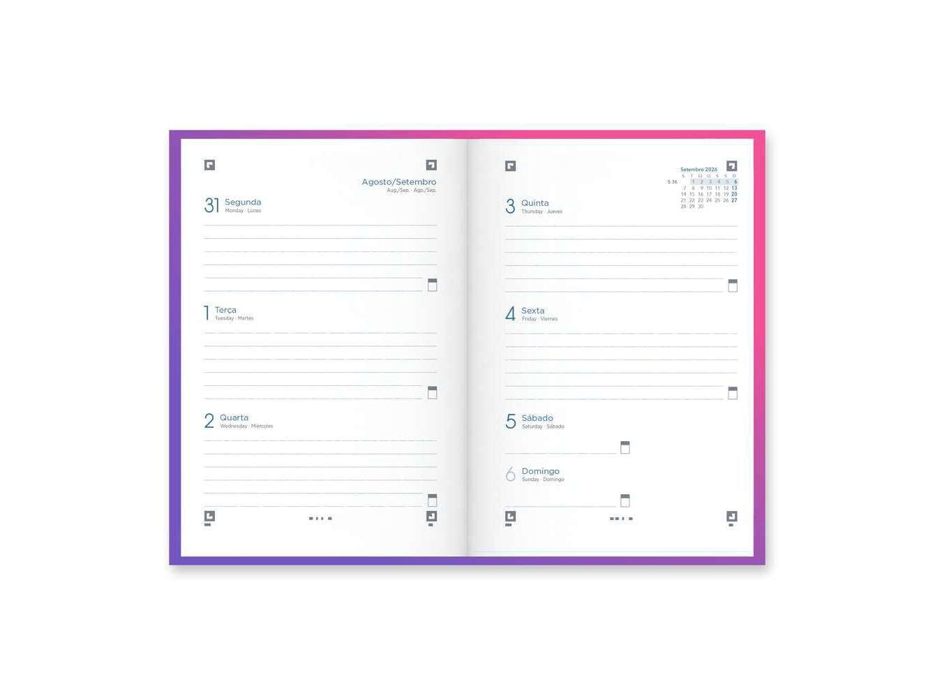 AGENDA ESCOLAR OXFORD GRADIENT 2026/2027 CORES SORTIDAS image number 1