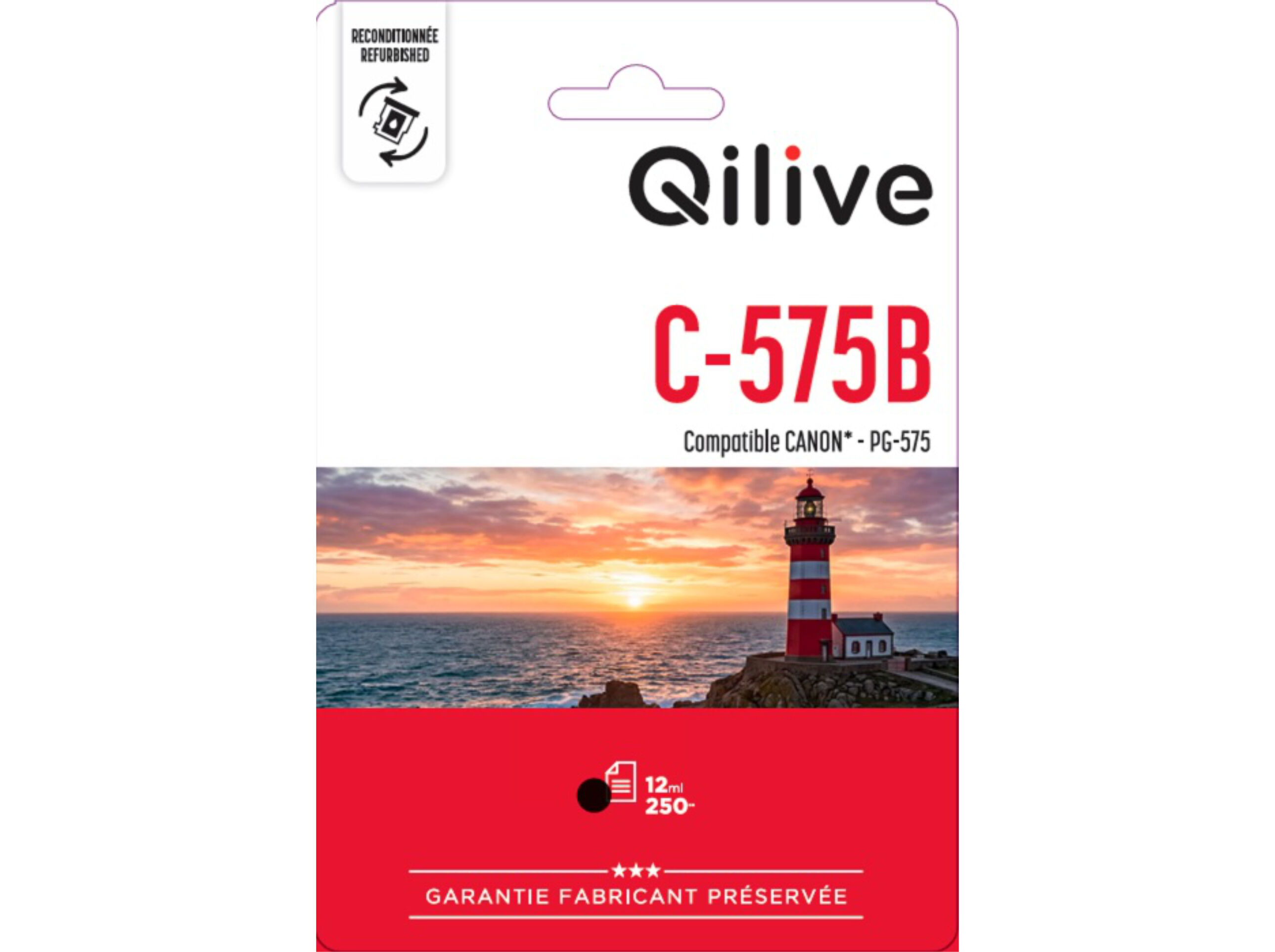 TINTEIRO QILIVE QILIVE COMPAT&Iacute;VEL CANON C-575 PRETO image number 1