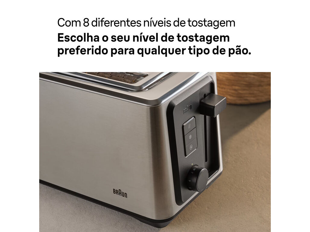 TORRADEIRA 2 FENDAS BRAUN HT5220 INOX image number 2