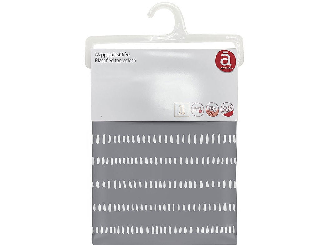 TOALHA MESA PVC ACTUEL CINZA EST 150X250