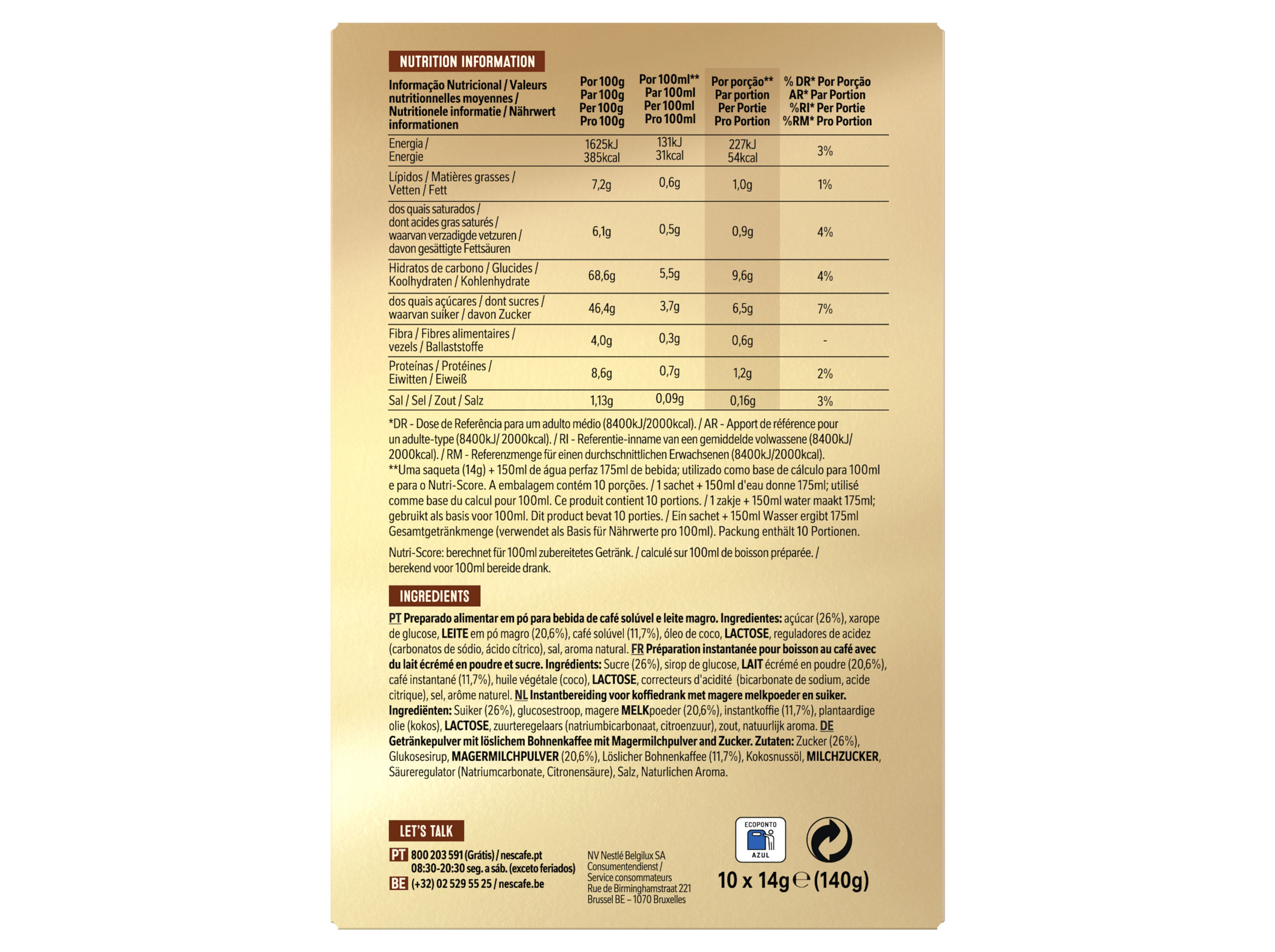 CAPPUCINO NESCAF&Eacute; 10X14G image number 1