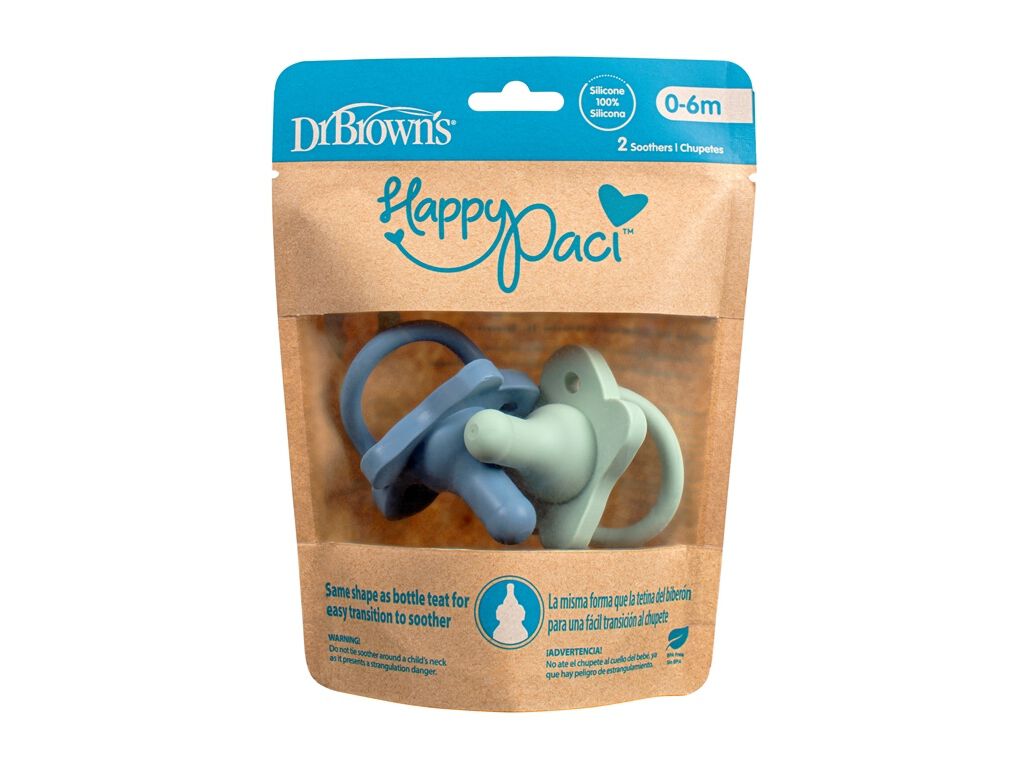 CHUPETA DR. BROWN'S SILICONE AZUL E VERDE +0M 2UN image number 0
