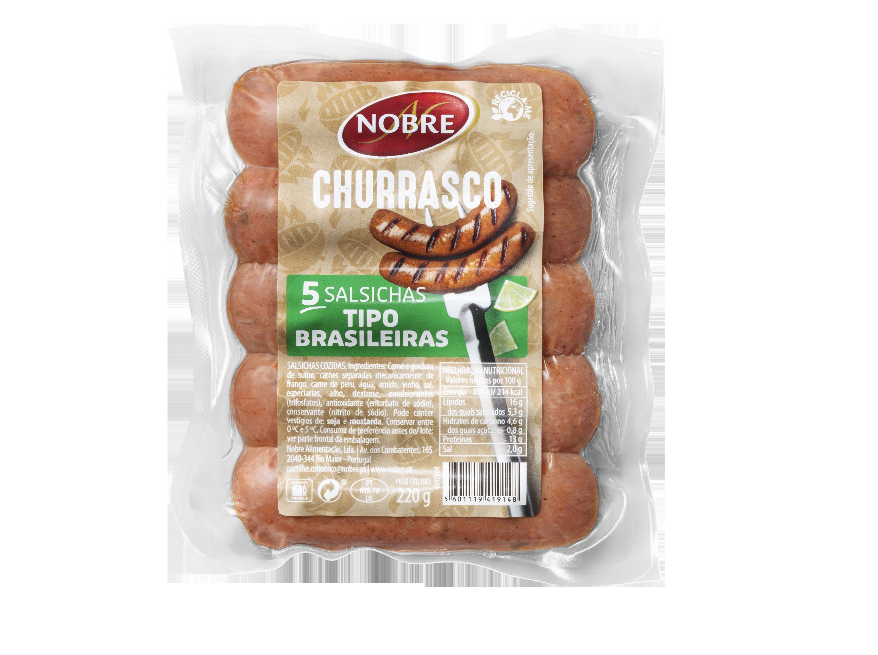 SALSICHAS CHURRASCO NOBRE BRASIL 220 G image number 0