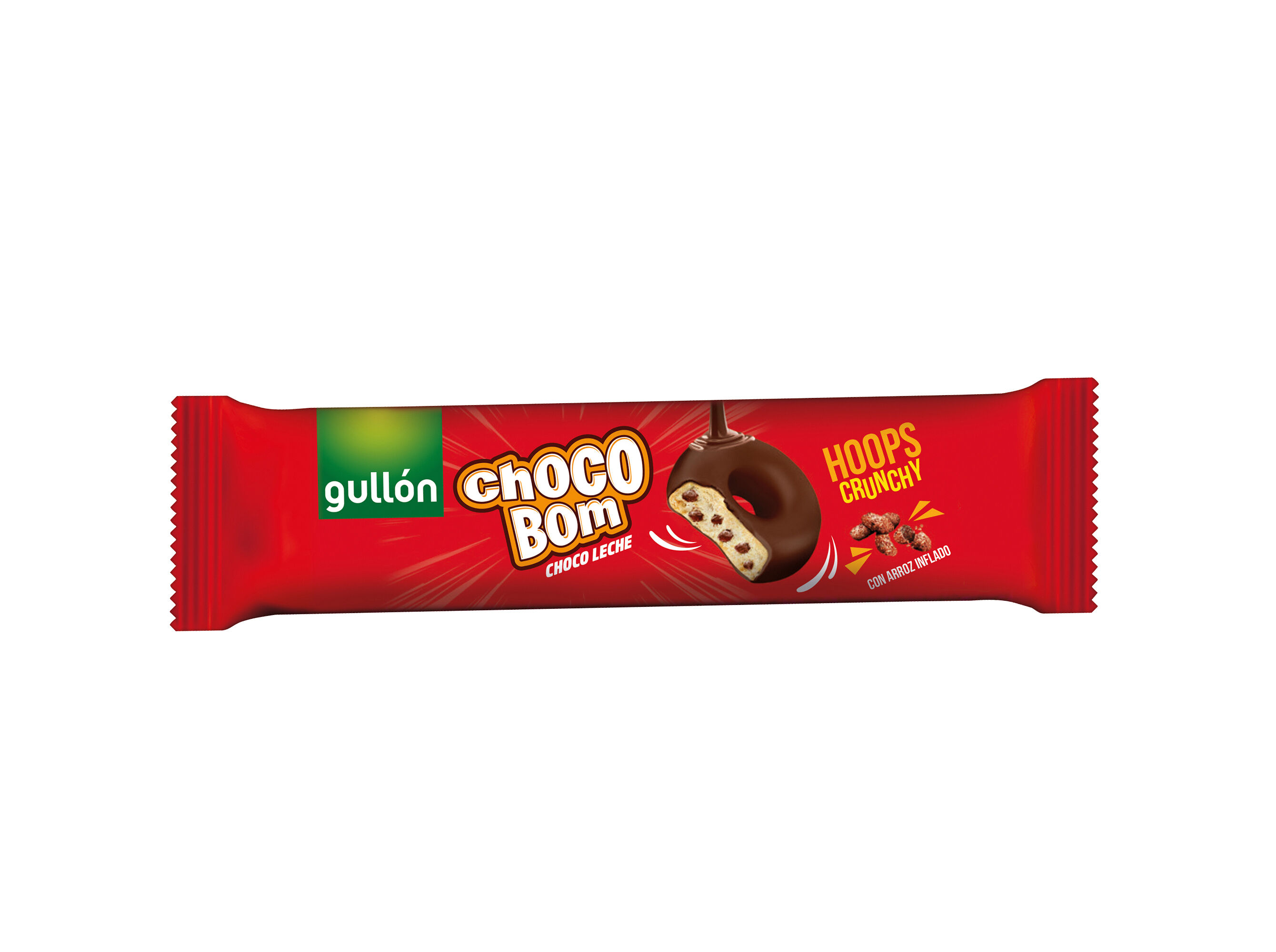 BOLACHAS COBERTAS GULLON HOOPS CRUNCHY CHOC. LEITE 128G image number 0