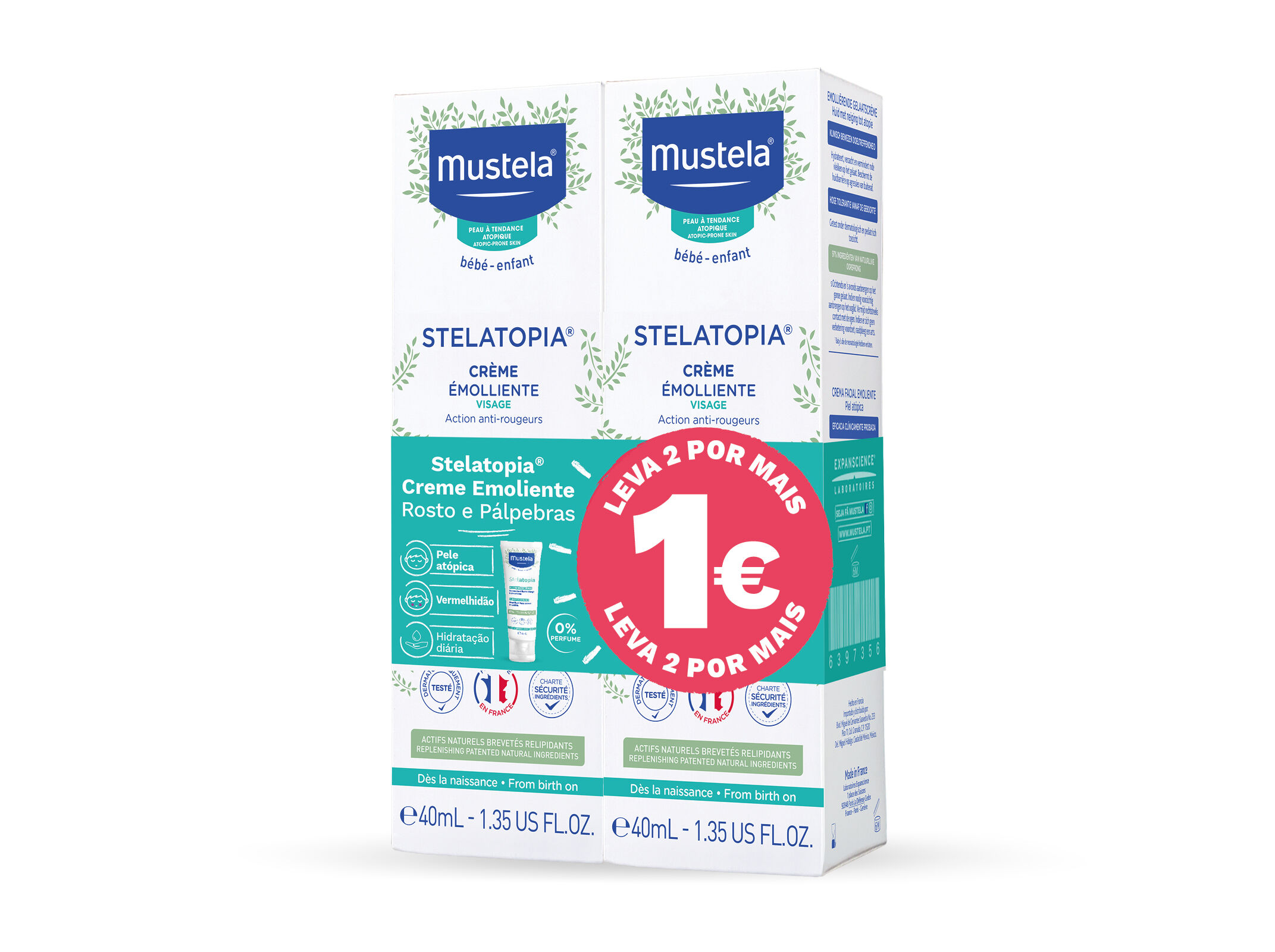 CREME ROSTO MUSTELA STELATOPIA OF 2&ordf;UN +1 2X40ML