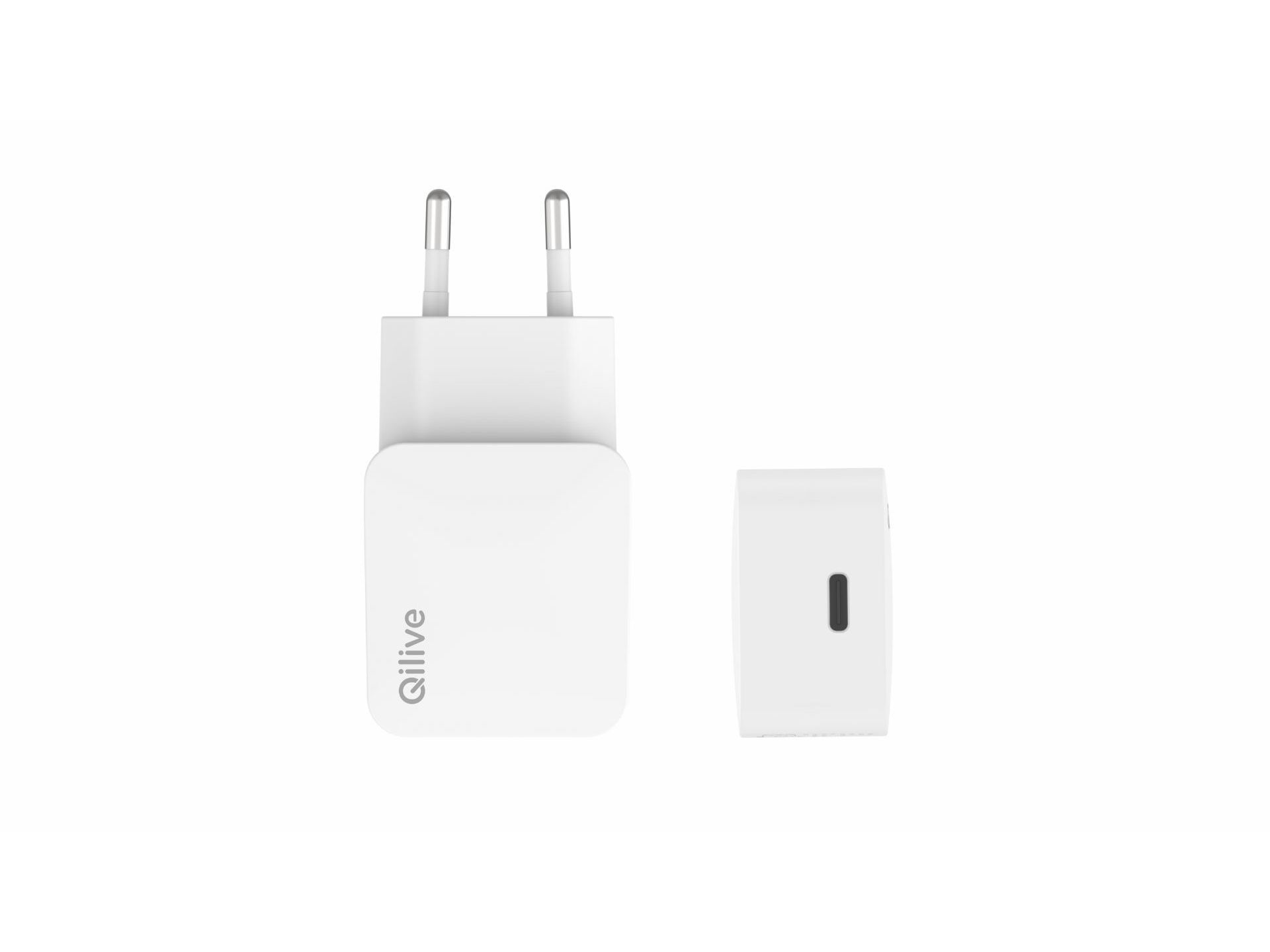 CARREGADOR LITE QILIVE 600183051 BRANCO 1 USBC 20W image number 0