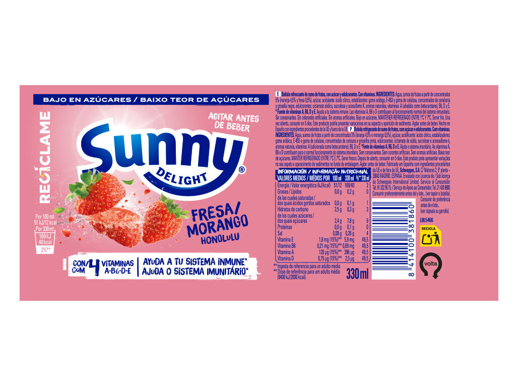 REFRIGERANTE SUNNY DELIGHT MORANGO 0.33L (SDR) image number 1
