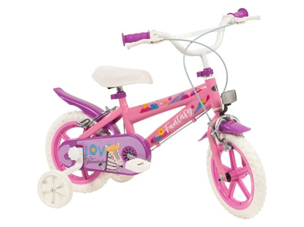 BICICLETA FANTASY ROSA COM RODAS DE APOIO TOIMSA R12"