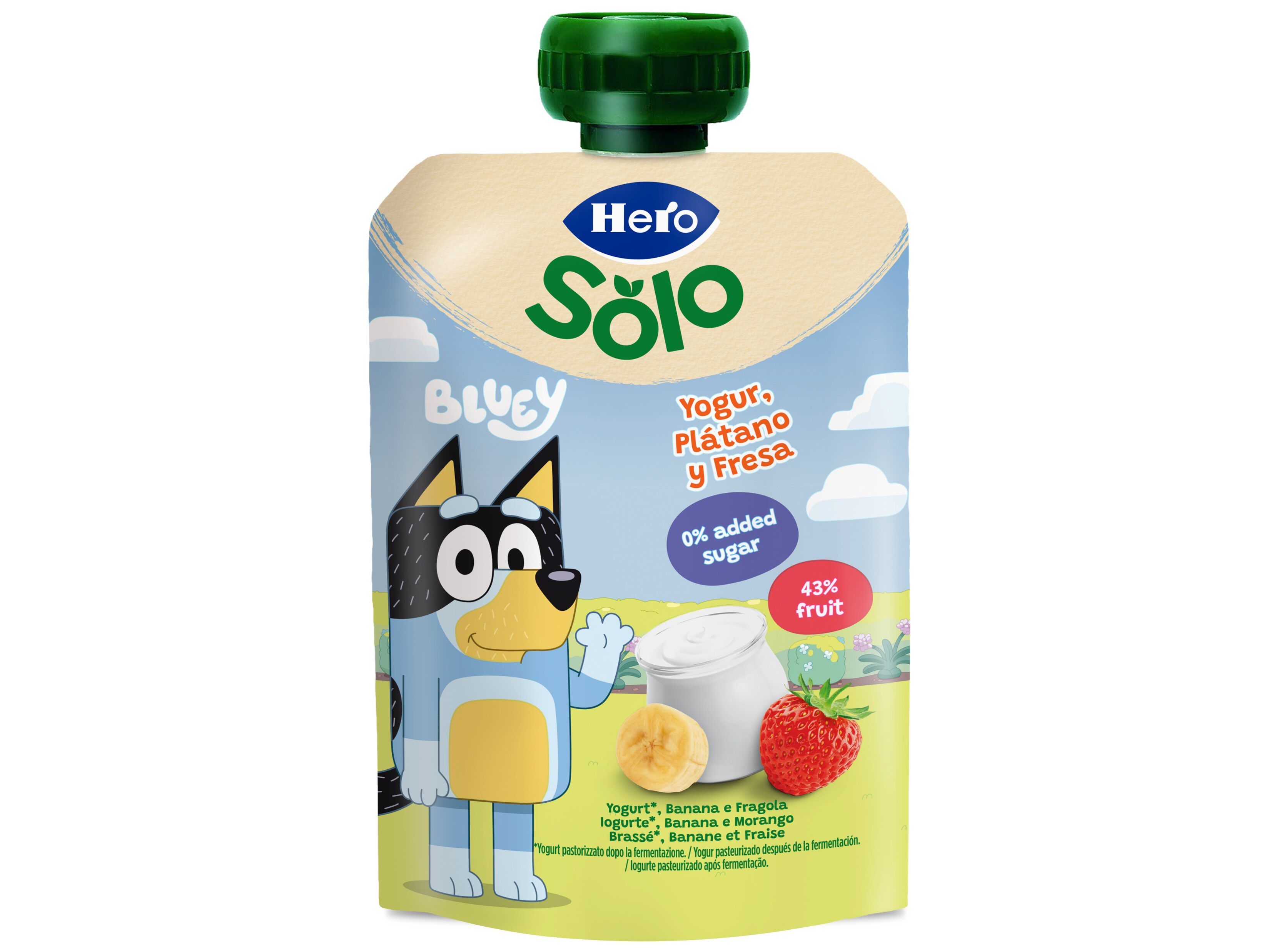 SAQUETA FRUTA HERO JURASSIC IOGURTEBANANA E MORANGO 100G