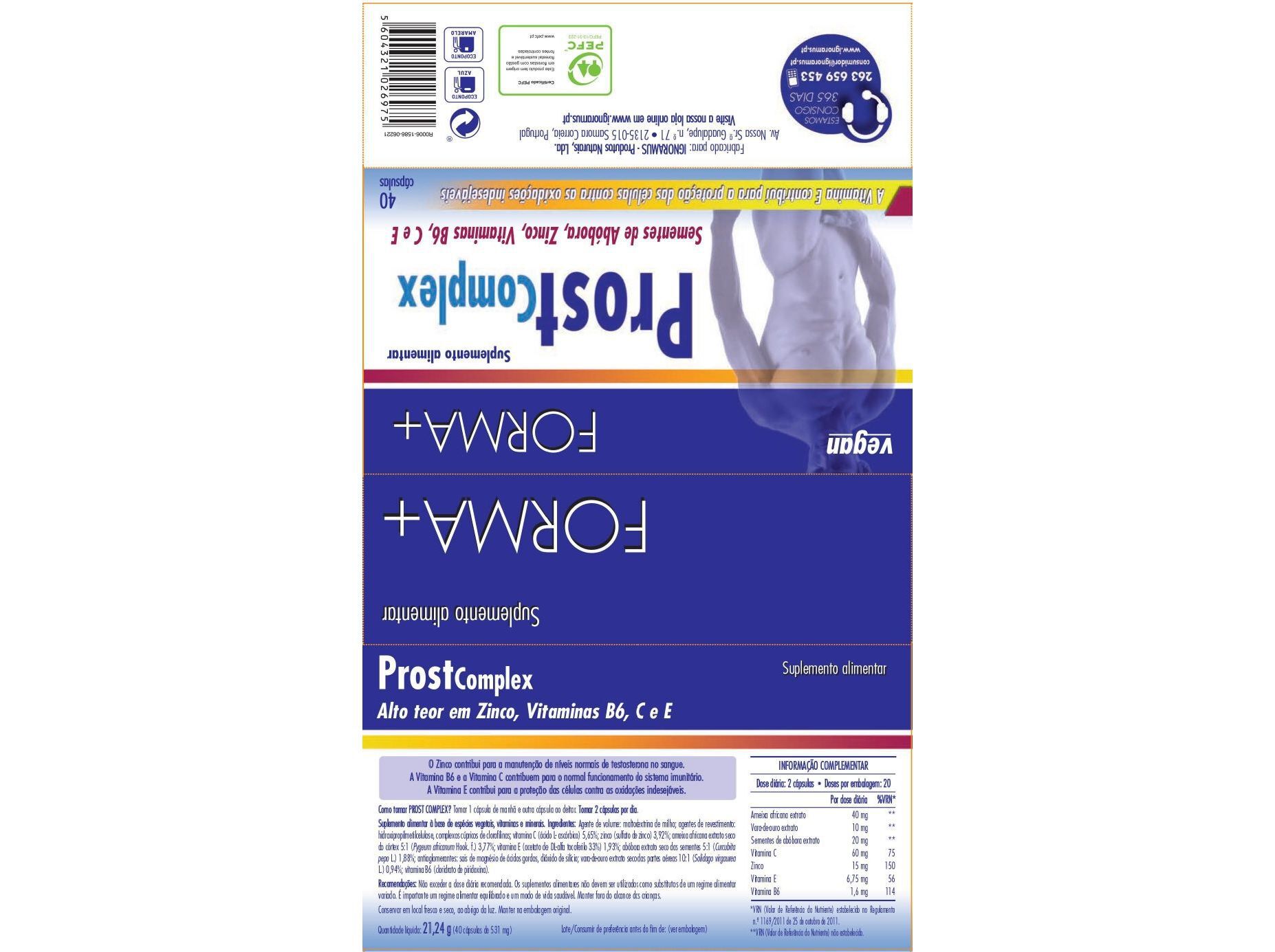 SUPLEMENTO FORMA+ PROSTE EQUIL&Iacute;BRIO 40 CAPS image number 1