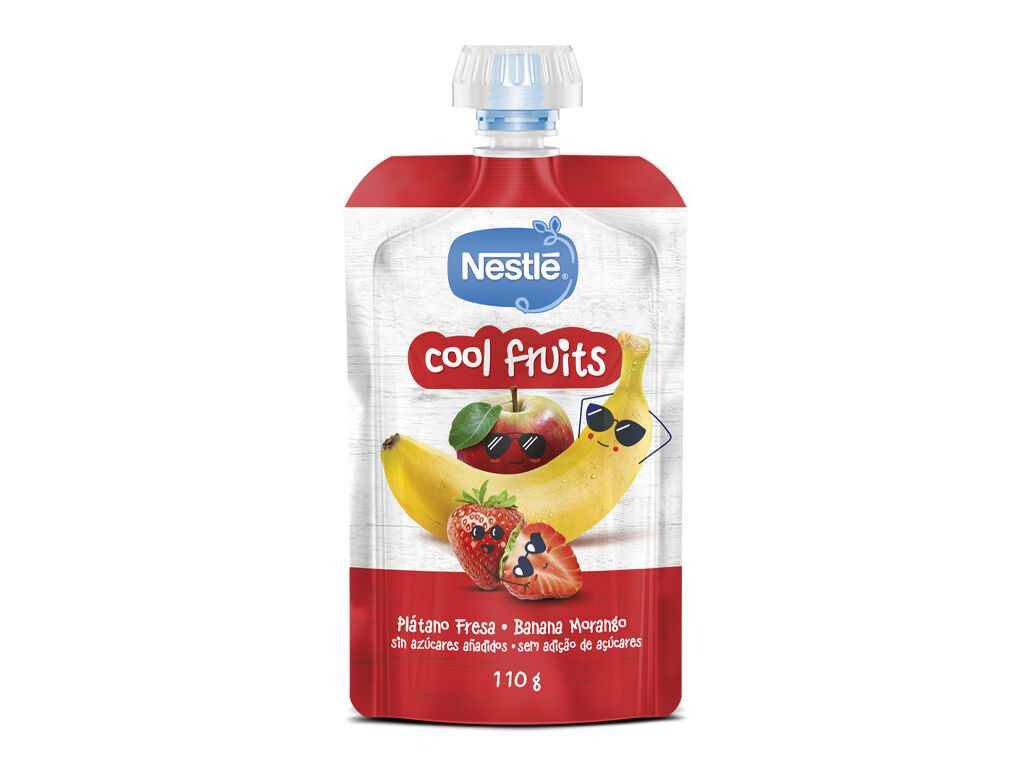 SAQUETA FRUTA NESTL&Eacute; COOL FRUITS BANANA E MORANGO 110G