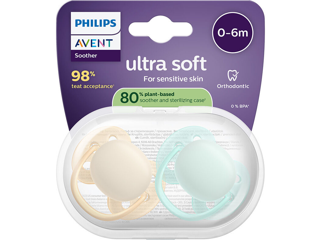 CHUPETA AVENT ULTRA SOFT 0-6M LISA AM/AZ image number 0