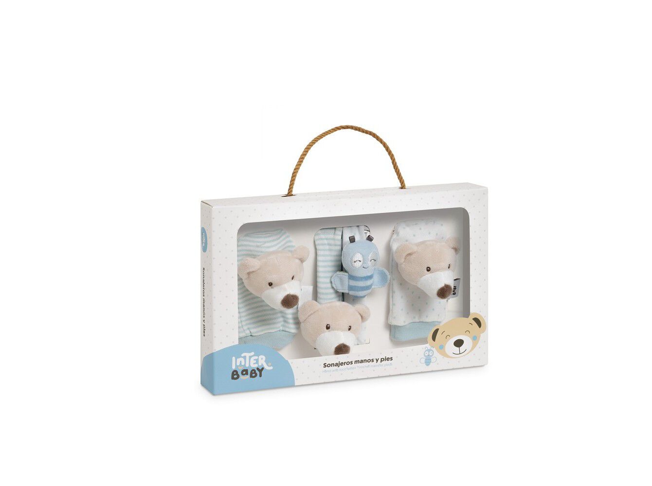 CHOCALHOS DE M&Atilde;O E P&Eacute; INTERBABY URSO AZUL