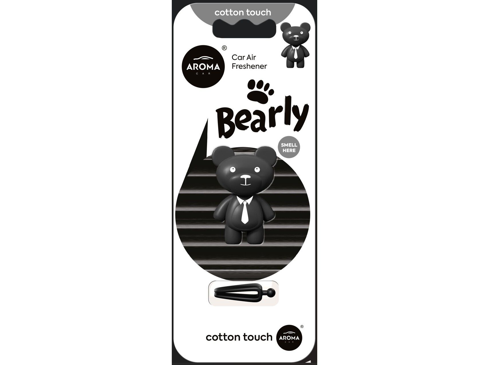 AMBIENTADOR AUTO AROMA CAR BEARLY 10G COTTON TOUCH BLACK image number 0