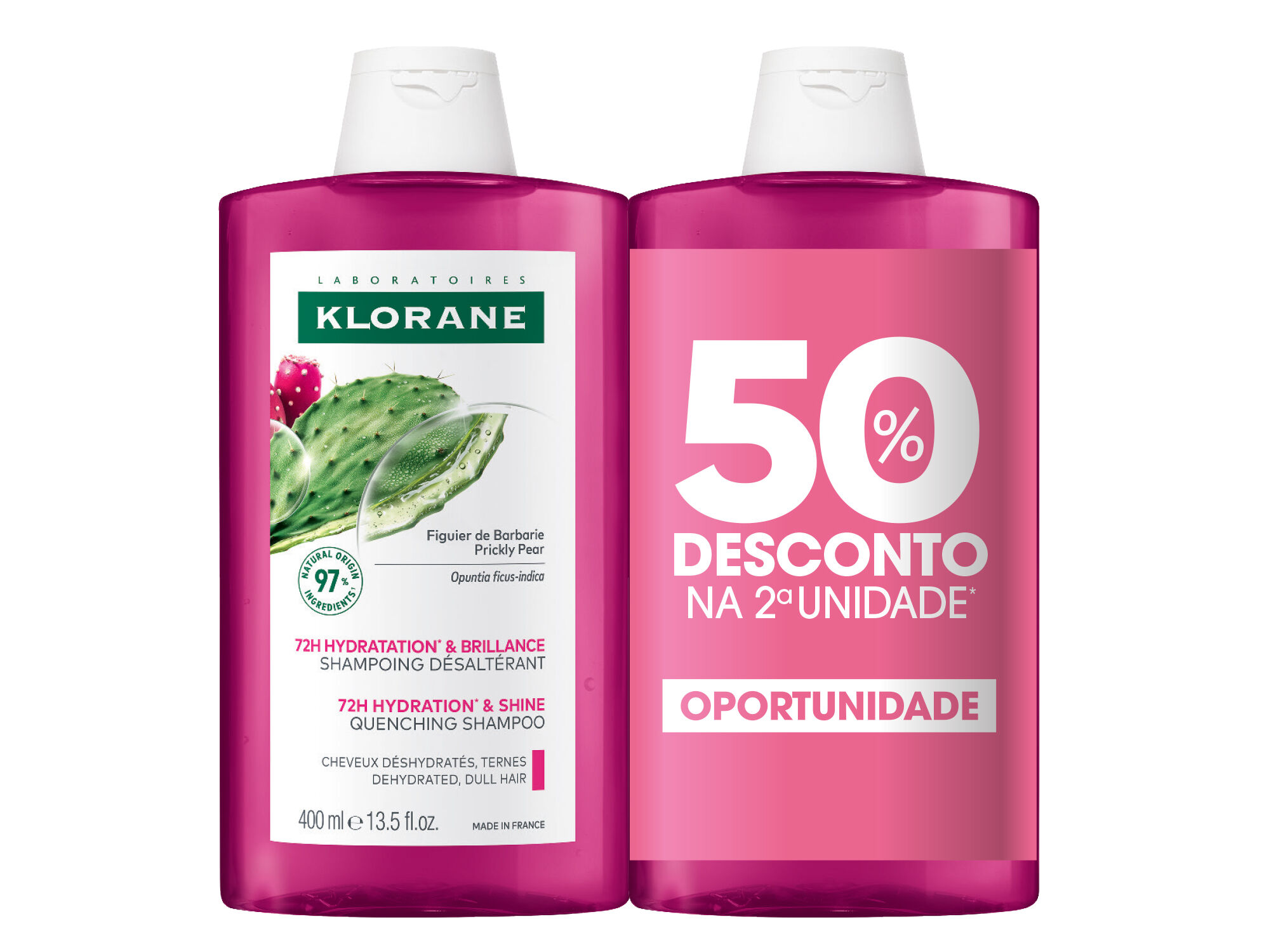 CHAMP&Atilde; KLORANE FIGO INDIA 2X400ML 50% 2&Acirc;&ordf;UN image number 0
