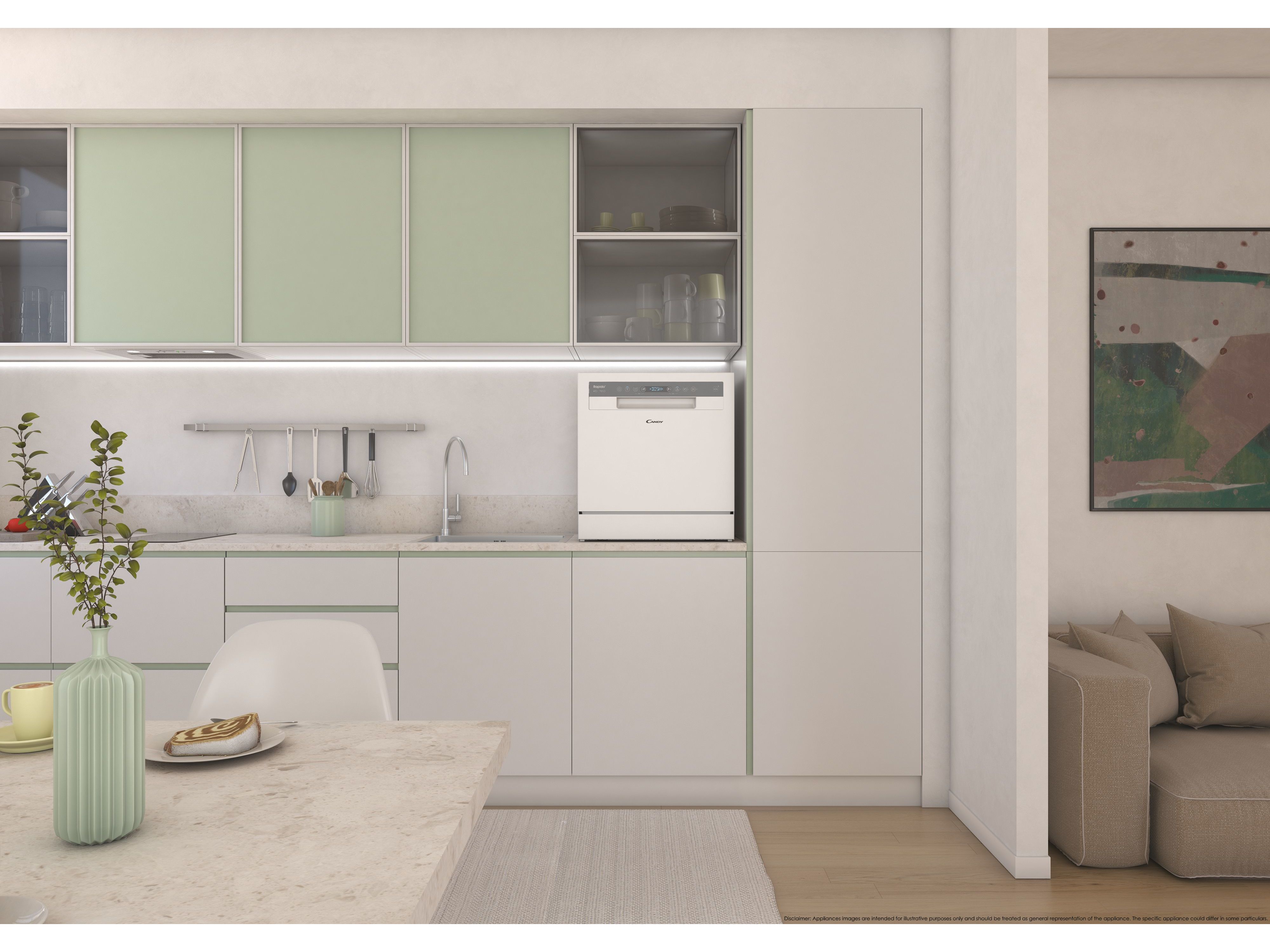 MAQUINA LAVAR LOI&Ccedil;A COMPACTA CANDY CP 8F9FFW BRANCO F 8CONJUNTOS WI-FI image number 6