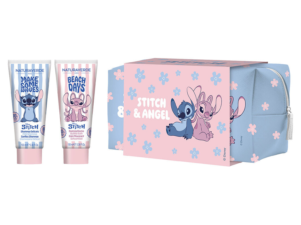 NECESSAIRE NATURAVERDE STITCH CHAMP&Ocirc;+GEL BANHO 2X100ML