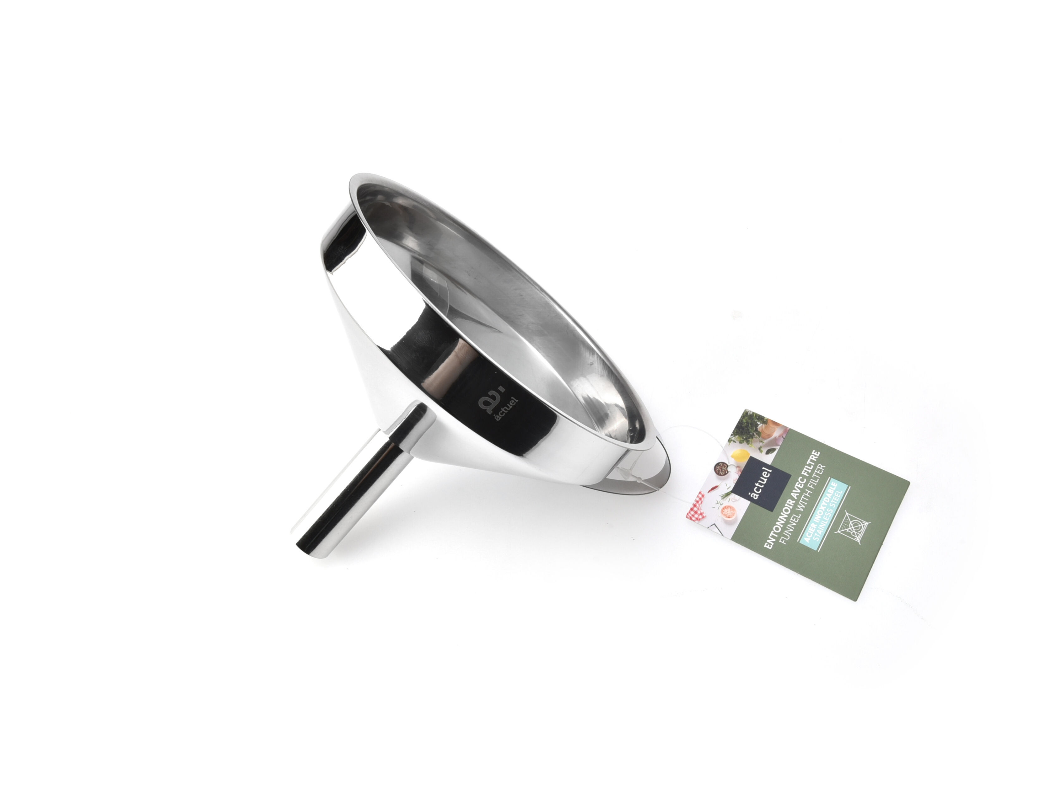 FUNIL ACTUEL EM INOX COM FILTRO 14CM image number 0