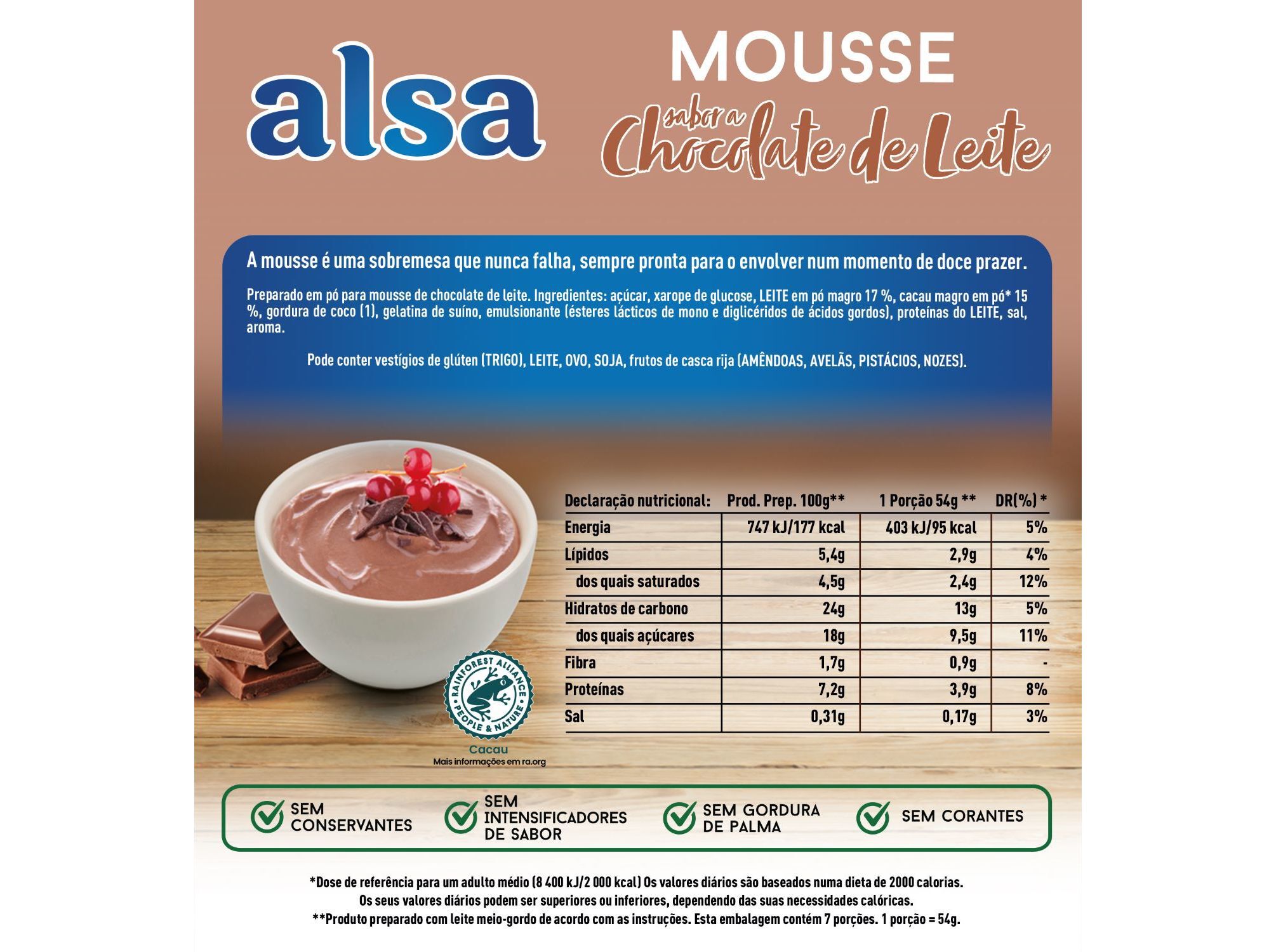 MOUSSE DE CHOCOLATE LEITE ALSA 132 G image number 1