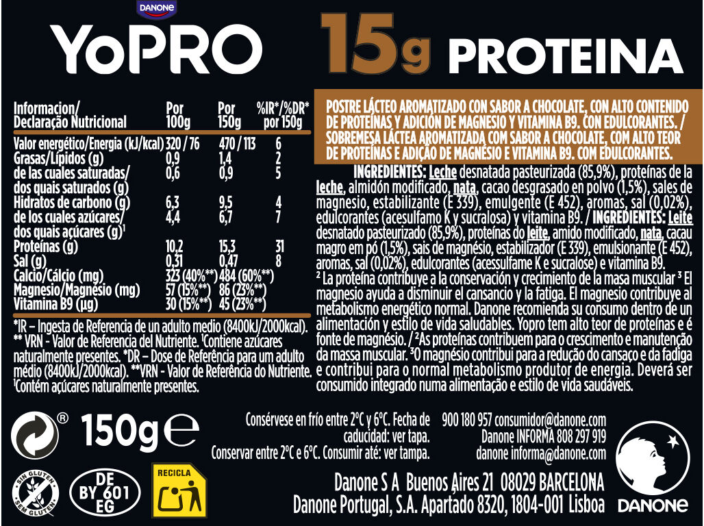 PUDIM YOPRO CHOCOLATE 150G image number 1