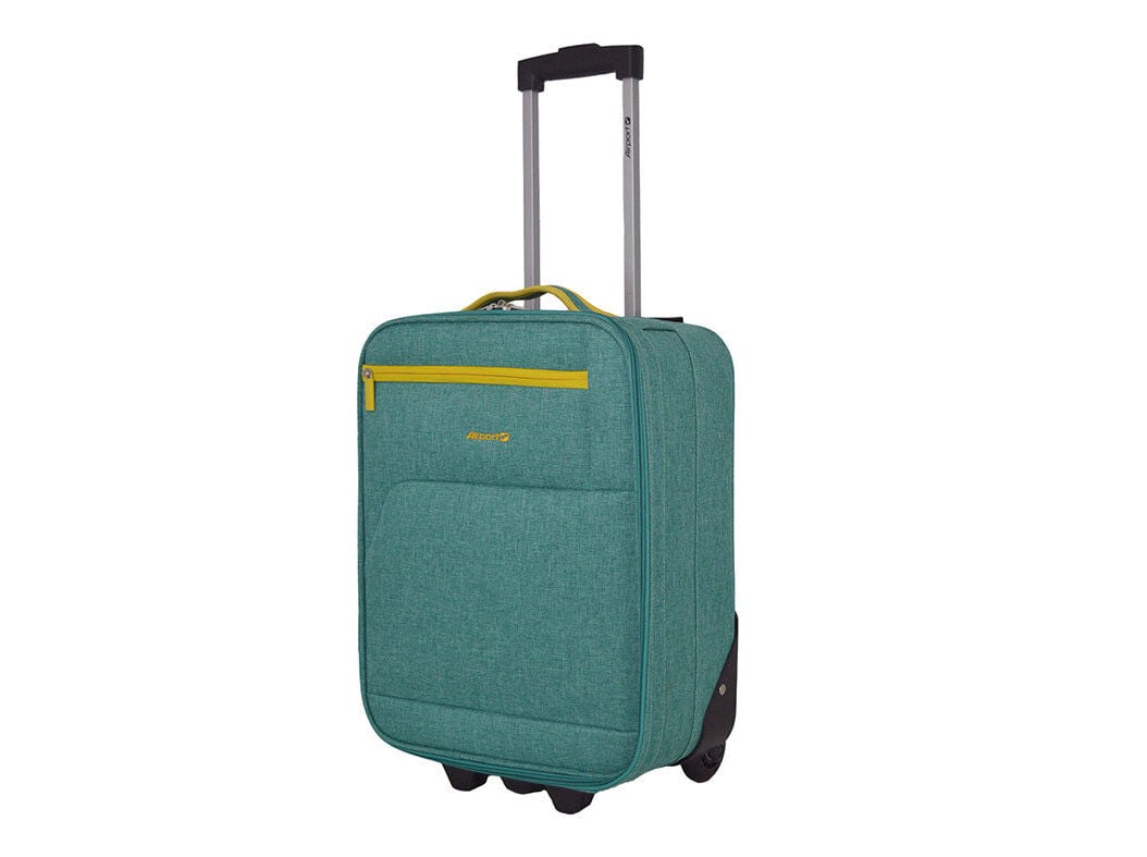 MALA DE CABINE FLEX&Iacute;VEL AIRPORT VERDE 4 RODAS 44X33X18CM