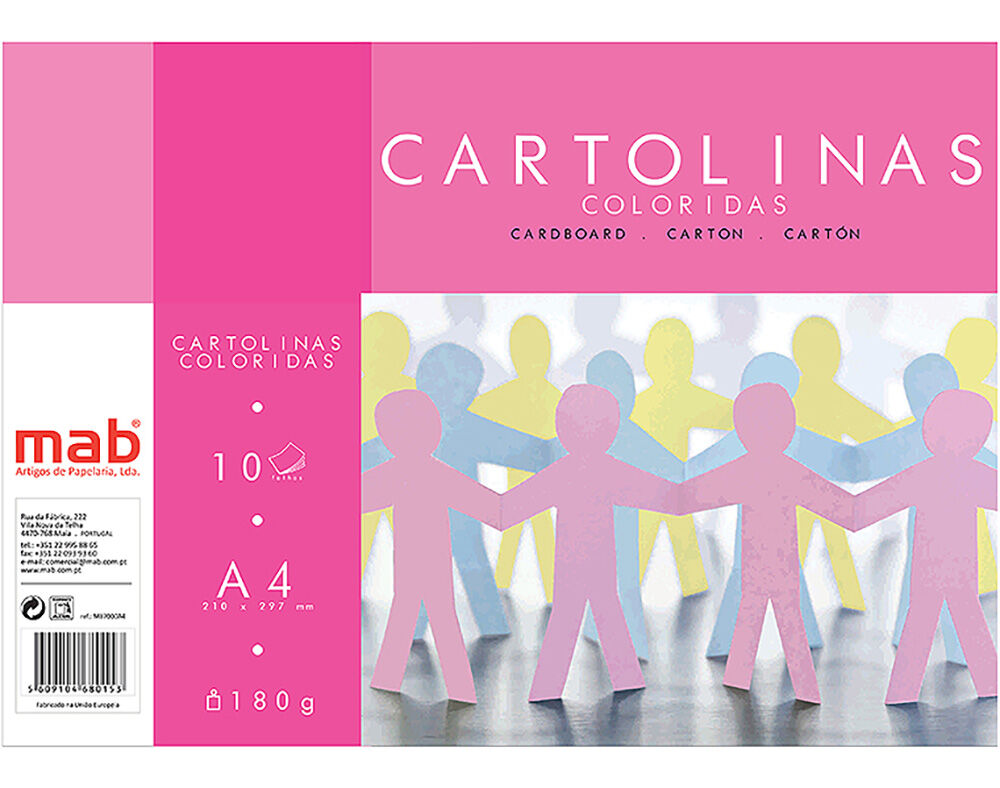 BLOCO DE CARTOLINA MAB CORES SORTIDAS A4 10 FOLHAS image number 0